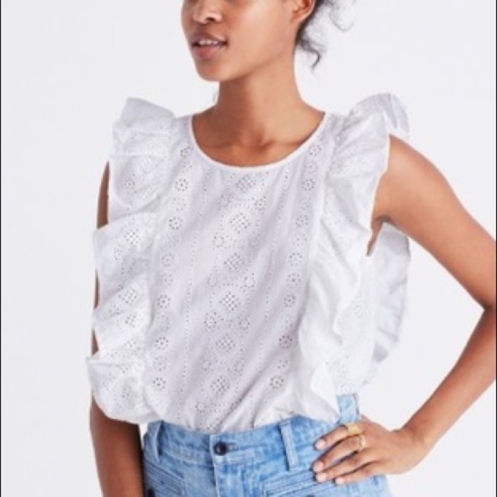 Madewell Eyelet Ruffle Blouse